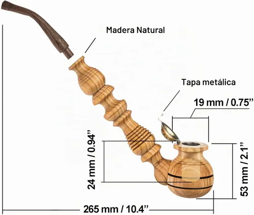 Vista 2 de Pipa de tabaco de madera hecha a