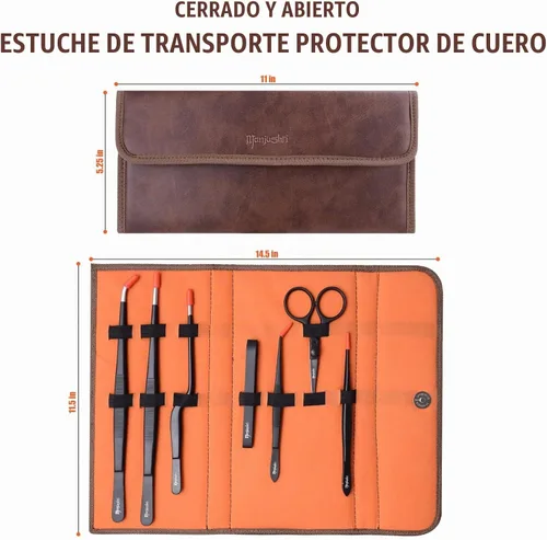 Vista 6 de Manjushri Pinzas para chef profesional, tijeras, alicates para hueso, juego de hornear (negro)