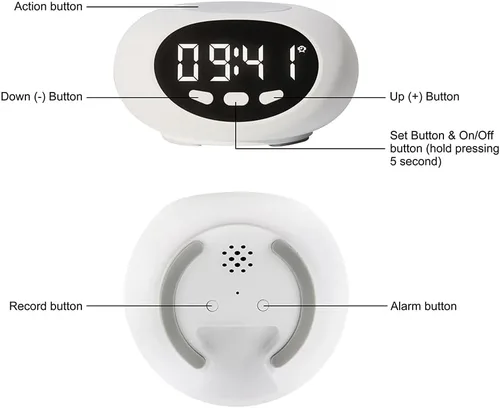 Vista 6 de Reloj despertador parlante, hora y fecha extra ruidosos, reloj parlante para niños, ancianos, demencia, personas mayores con discapacidad auditiva