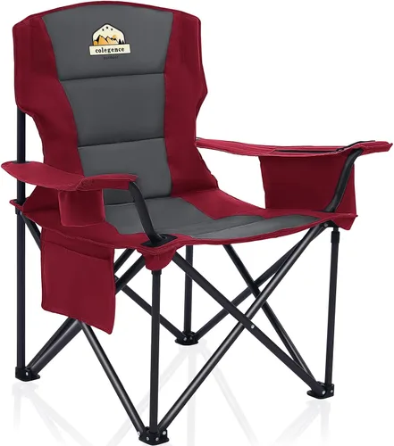 Vista 9 de Colegence Sillas de Camping Plegables de Tamaño Grande - Soporte de 450 LBS Silla de Campamento de Servicio Pesado con Cojín Acolchado, Sillas