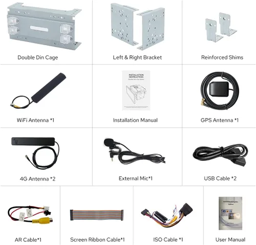 Vista 7 de JOYING Radio de coche doble DIN 9 pulgadas pantalla táctil estéreo Android 13 unidad principal 4GB+64GB con Android Auto/Carplay/Mirror