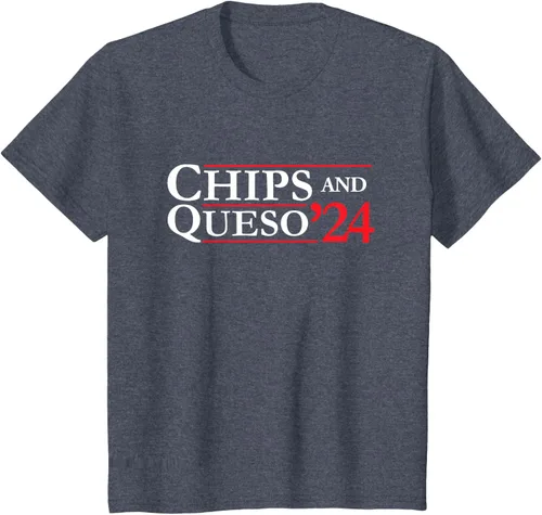 Vista 19 de Novedad 2024 Campaña electoral '24 Chips and Queso T-Shirt, Azul / Patchwork, S Azul Marino