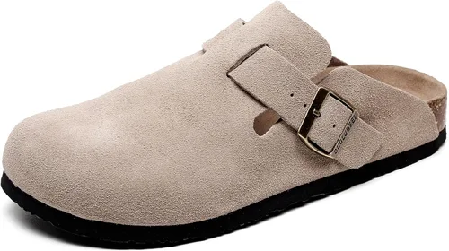 Vista 9 de Zuecos para mujer, Zuecos para mujer - Mules de casa con soporte de arco y hebilla ajustable