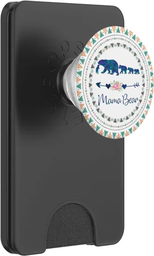 Vista 8 de Bohemio Boho Mama Bear Cuatro cachorros bebés sobre blanco PopSockets Swappable PopGrip