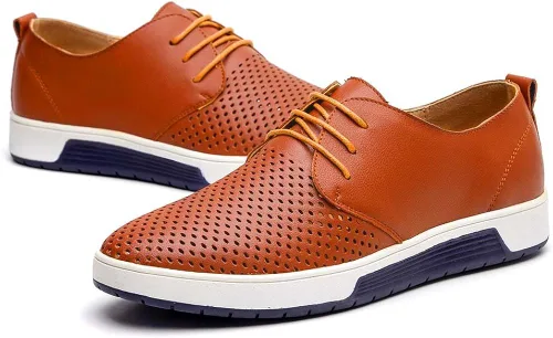 Vista 4 de Konhill - Zapatos de vestir e informales para hombre estilo Oxford transpirables con cordones