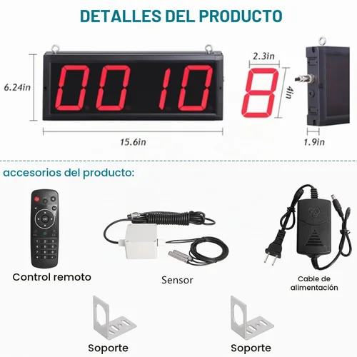 Vista 5 de Contador LED digital hasta 9999 Sensor láser 4in dígitos pantalla contador personas visitante contador 110-240V