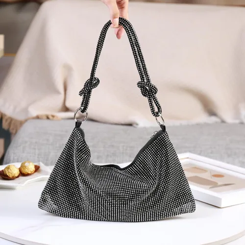 Vista 2 de Covelin Bolso de mano de diamante brillante de moda para mujer