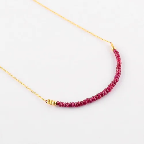 Vista 4 de Collar de barra hecho a mano con cuentas naturales para mujer, cristales de piedra natal y piedras curativas, chapado en rodio de plata de ley 925