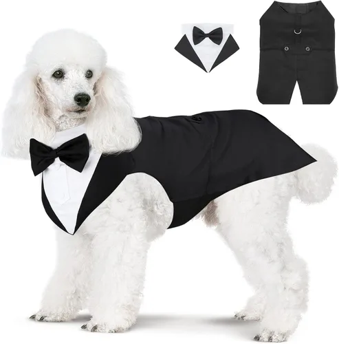 Vista 21 de Collar de corbatín negro para gato Segarty, lindo esmoquin para cachorros con corbatín para perros con collar blanco ajustable hecho a mano