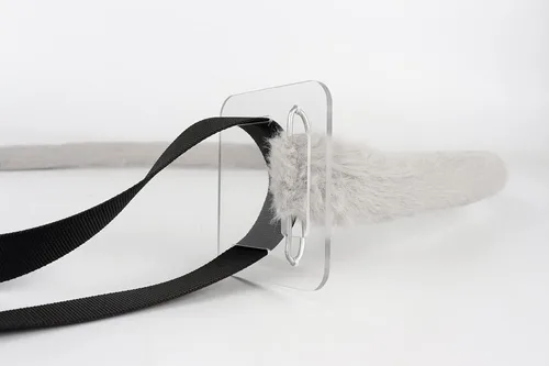 Vista 6 de QinRuan Diadema de orejas de ratón y cola de ratón delgada, accesorios de cosplay de anime de Halloween