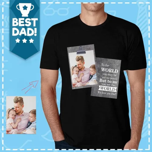 Vista 6 de Enjoyyjl Camiseta de manga corta personalizada para hombre con foto o texto, camiseta de manga corta para aniversario