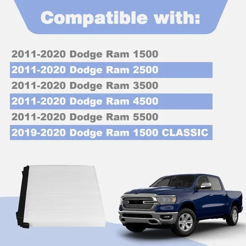 Vista 2 de CULMKARI 68406048AA Kit de filtro de aire de cabina para Ram 1500 2500 3500 Chrysler 200 Dodge Avenger Caliber Journey Compass Access Door OE