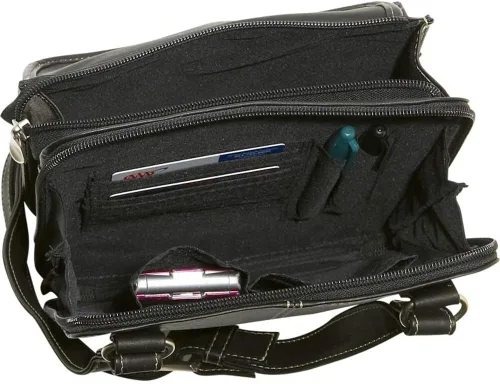 Vista 3 de Le Donne Bolso de hombro estructurado de cuero - Bolso de mujer de cuero colombiano, 9.5