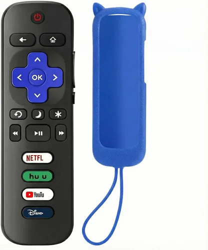 Vista 8 de Control remoto de repuesto para Roku TV con funda protectora suave, control remoto universal para TCL Roku/Hisense Roku/Onn Roku/Sharp Roku/Element