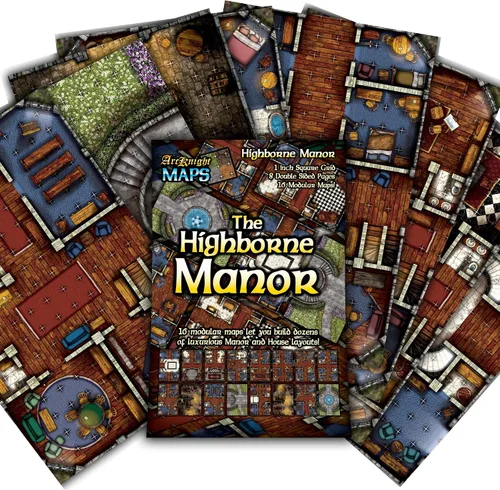 Vista 10 de Arcknight El Paquete de Mapas de la Pirámide del Faraón - 16 Mapas Modulares de RPG en 8 Páginas Doble Cara, Cuadrícula Cuadrada de 1 Pulgada