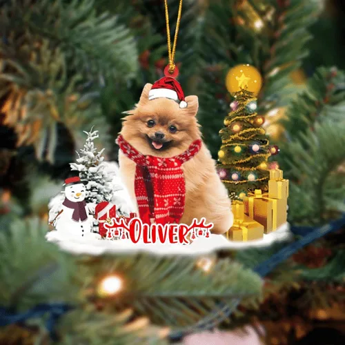 Vista 132 de NAZENTI Adorno personalizado de gato abisinio con árbol de pino, adorno de Navidad personalizado para perros amantes de las mascotas, colgante