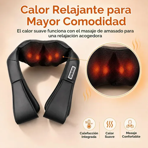 Vista 2 de brenzo Masajeador de cuello y hombros con calor, negro Negro (balck)