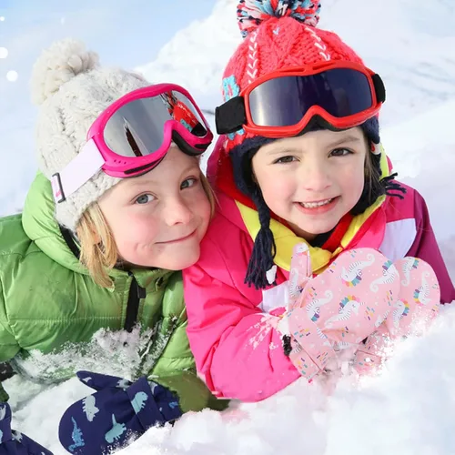 Vista 4 de Zando Guantes de forro polar para bebé, guantes cálidos de invierno, guantes de esquí impermeables para nieve, guantes para niños y niñas