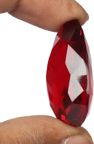 Vista 3 de GEMHUB Top A+ topacio rojo 37,50 Ct. espécimen mineral en forma de pera para hacer joyas, Gema, Topacio fabricado