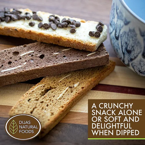 Vista 8 de DIJAS Natural Food s, Galleta de biscotti sin grasa, ingredientes naturales sin conservantes, delicioso aperitivo bajo en calorías (5 onzas)