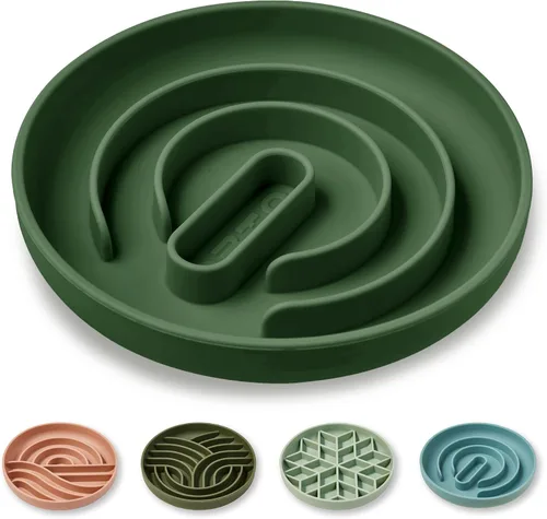Vista 25 de OHMO Slow Feeder Dog Bowl, 5.9" Lick Mat for Dogs, Diamond, Camo Green verde (camo green)