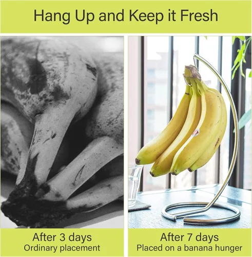Vista 5 de Soporte para árbol de plátano, soporte de acero inoxidable para colgar plátanos, soporte de árbol de plátano, cuenco de frutas para encimera