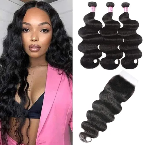 Vista 13 de Unice - Cabello ondulado brasileño 8A, cabello virgen, 3 unidades, extensiones tejidas de 100 % cabello humano, color natural, 3.3 a 3.5 onzas