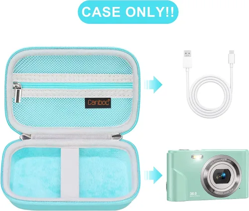 Vista 2 de Canboc Funda para cámara digital CAMKORY/Sevenat/Lecran/Besungo/VAHOIALD/BEVLXNIV/IWEUKJLO para niños y otras cámaras compactas portátiles