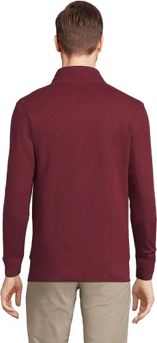 Vista 2 de Lands' End Bedford - Suéter acanalado con 14 de cremallera para hombre.