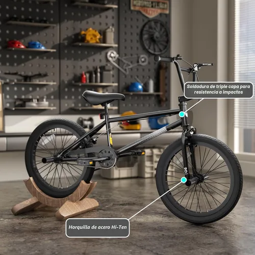 Vista 4 de 67i - Bicicleta BMX para niños de 18/20 pulgadas, bicicleta para niños de 8 a 12 años con freno U delantero y trasero, asiento ajustable, horquilla