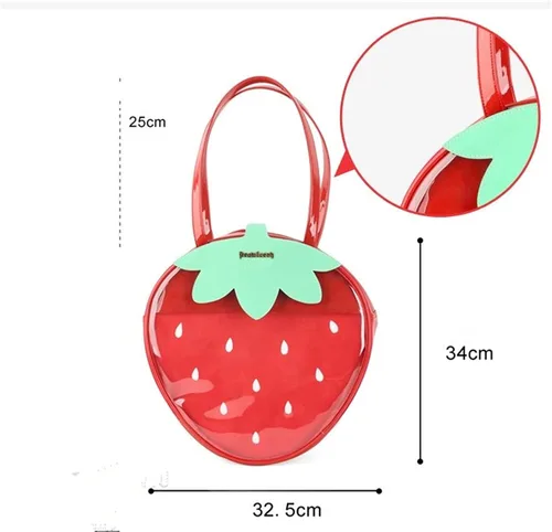 Vista 3 de WILDFINDING Ita Bag - Mochila de hombro de fruta de fresa, mochila casual, mochila Kawaii DIY Cosplay fresa (rojo), Rojo -, Classic