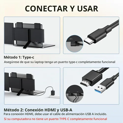 Vista 7 de Extensor de pantalla para portátil, extensor de monitor portátil de 15.6