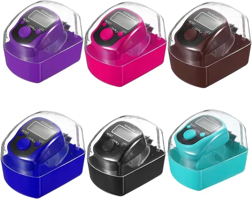 Vista 7 de Tasbeeh Tasbih - Paquete de 6 contadores digitales de 5 dígitos con luz LED, anillo de transporte, funda rígida individual para musulmanes, oración