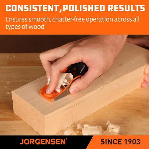 Vista 7 de JORGENSEN Cepillo de madera de 5-1/4 pulgadas, cepillo manual para carpintería, cepillo de bloque de ángulo bajo, cepillo manual pequeño