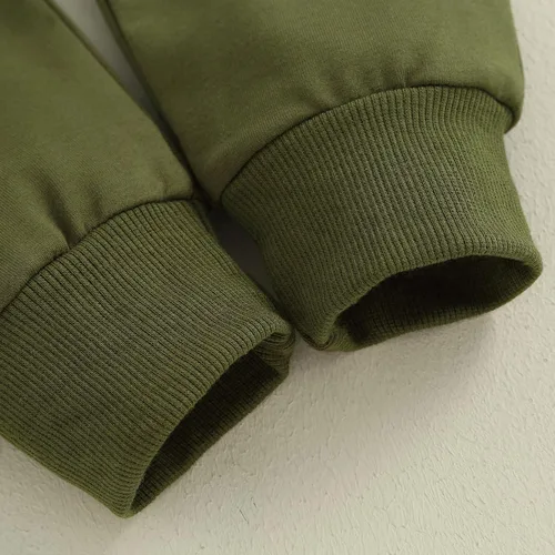 Vista 7 de Conjunto de sudadera larga con cuello redondo y pantalones deportivos para recién nacido, para otoño e invierno