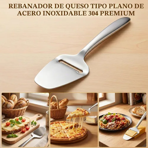 Vista 3 de TOPULORS Cortadora de queso de acero inoxidable de alta calidad, afeitadora antiadherente para rebanadas uniformes, espátula de mano para queso
