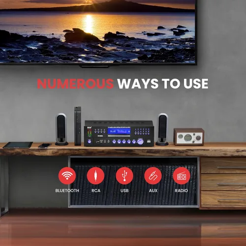 Vista 3 de Amplificador de potencia Bluetooth inalámbrico de 4 canales