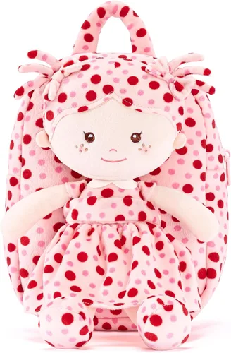 Vista 9 de Onetoo Mochila para niños pequeños, regalos de regreso a clases, mochilas para niñas y niños con muñecas de bebé ligeras y suaves en vestido
