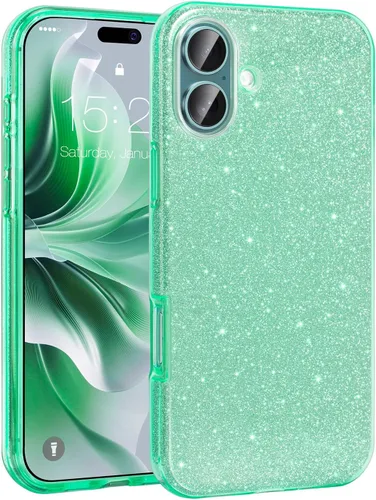 Vista 23 de MATEPROX - Funda compatible con iPhone Air de 6.5' [2025], carcasa protectora de 3 capas con purpurina brillante y tendencia, anti-arañazos y a