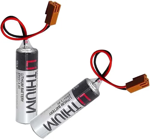 Vista 2 de (4 piezas) ER6V/3.6V 2400mAh batería de litio de repuesto con enchufe marrón para batería PLC y sistema M64