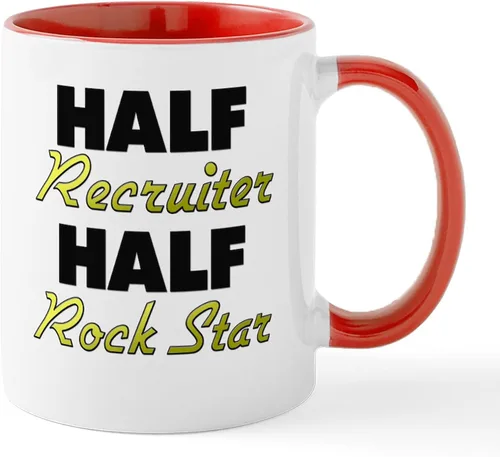 Vista 8 de CafePress Half Recruiter Half Rock Star Tazas Taza de café de cerámica de 11 oz (11.0 fl oz)