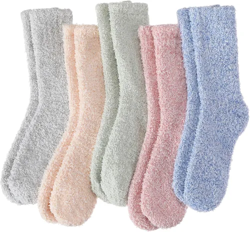 Vista 18 de EBMORE Calcetines mullidos para mujer, esponjosos, acogedores, cómodos, de felpa, cálidos, para invierno, para dormir, para el hogar, calcetines
