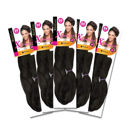 Vista 16 de Realistic Trenza original X-Pression 84 pulgadas 100% Kanekalon (paquete de 3, 1) M-61XPRES84