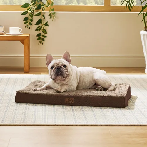 Vista 51 de Bedsure - Cama ortopédica pequeña para perros chicos, impermeable, con funda extraíble lavable, tapete de espuma con forma de huevera para mascotas