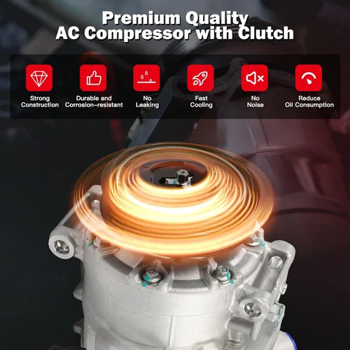 Vista 4 de CCIYU Compresor del A/C con el compresor de aire del aire acondicionado del embrague para el coche 2009-2011 para BMW 335d 3.0L compresor de aire