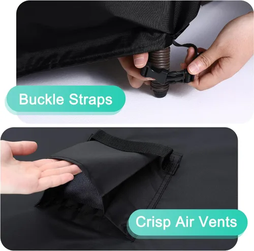 Vista 4 de ABCCANOPY Patio cuadrado cubierta de aire acondicionado impermeable al aire libre protectora universal protección UV cubierta 30x30x32 negro