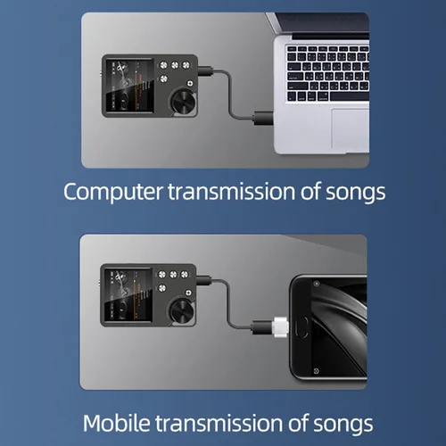 Vista 9 de CUIFATI Reproductor de MP3 de alta fidelidad, reproductor de música de alta resolución sin pérdidas, audio digital portátil con tarjeta de memoria