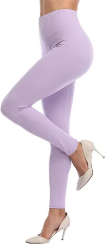 Vista 3 de Leggings suaves de longitud completa para mujer, de cintura alta, hasta el tobillo, pantalones