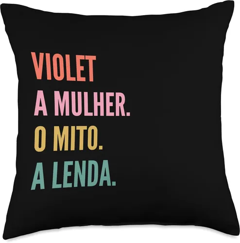 Vista 4 de Funny Portuguese First Name Design - Violet Throw Pillow