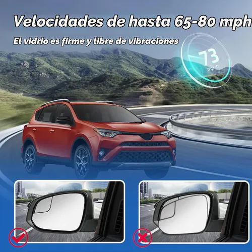 Vista 5 de SNEMEEY Compatible con Toyota RAV4 Cristal de Espejo Lateral del Conductor 2016 2017 2018 - Repuesto de Espejo de Visión Lateral Izquierdo, Espejo